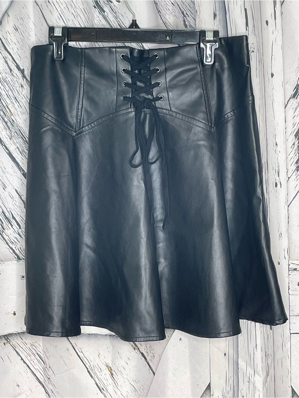 Killstar CARPE Noctem Black Faux Leather Skirt XXL